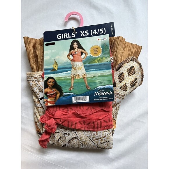 New Disney Moana Classic Adventure Outfit Girl Costume XS & S - Picture 3 of 8